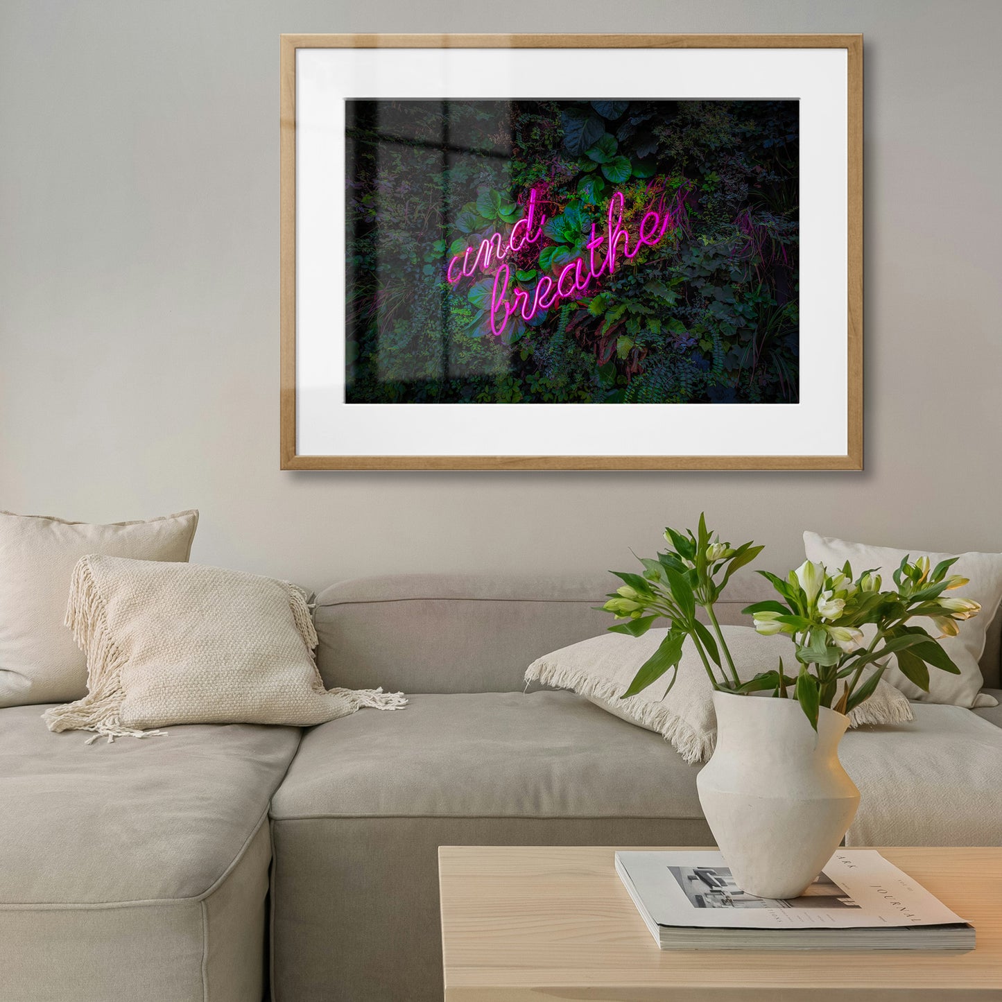 And Breathe Neon Framed Art Print