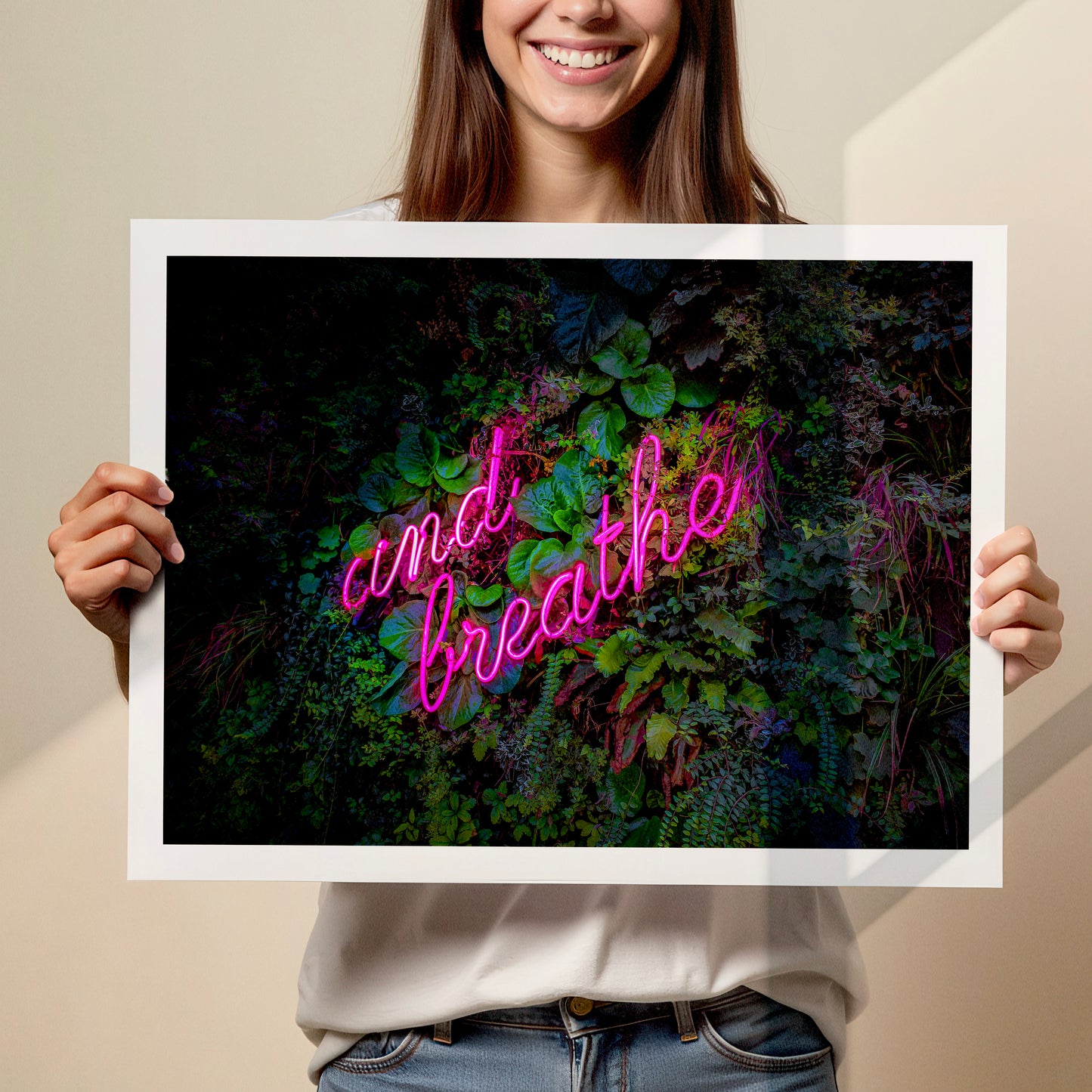 And Breathe Neon Poster Print