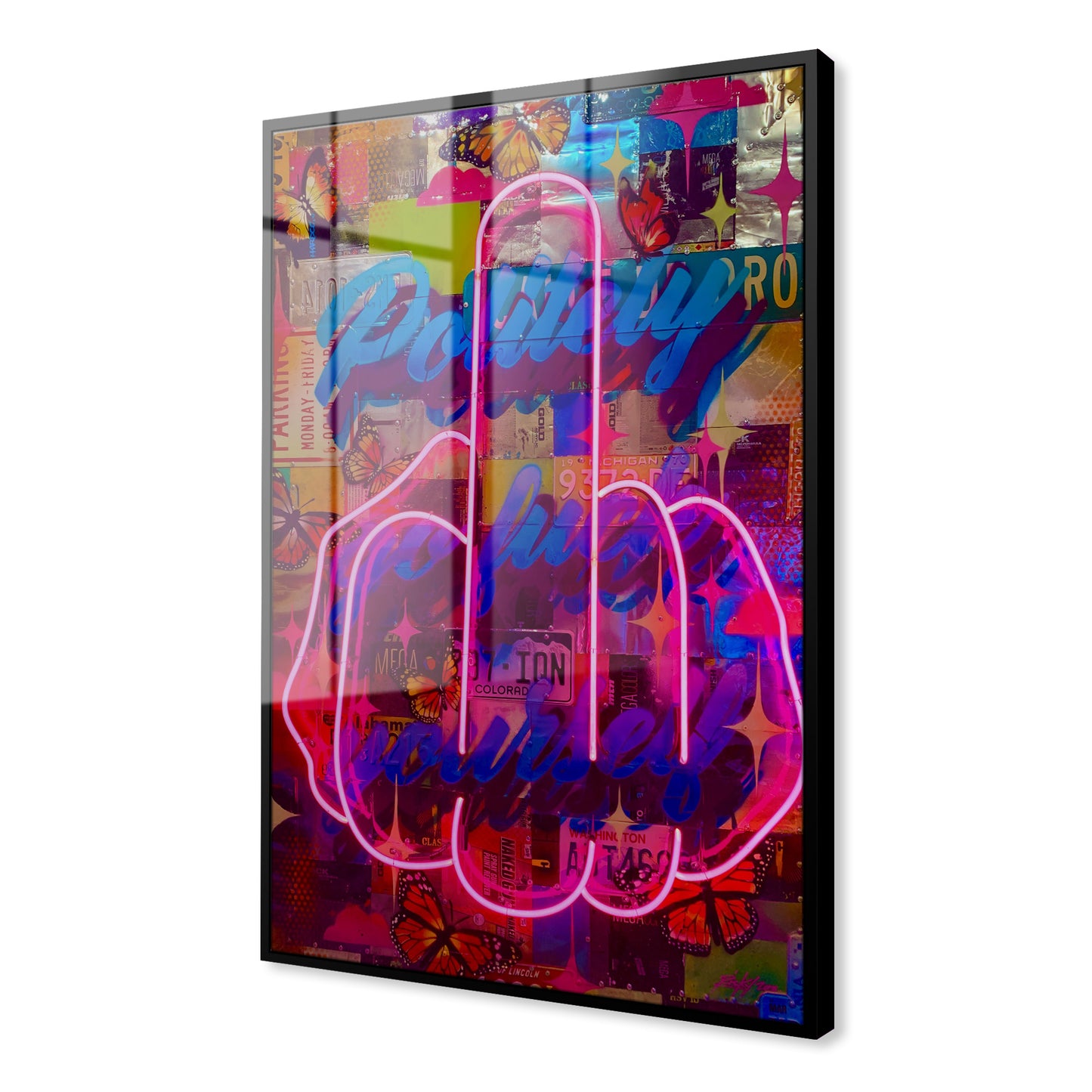 Politely Go F**k Yourself Neon Acrylic Art Print