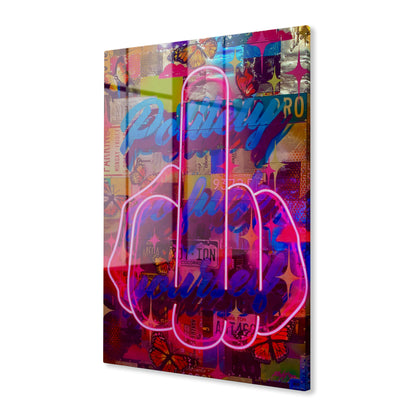 Politely Go F**k Yourself Neon Acrylic Art Print