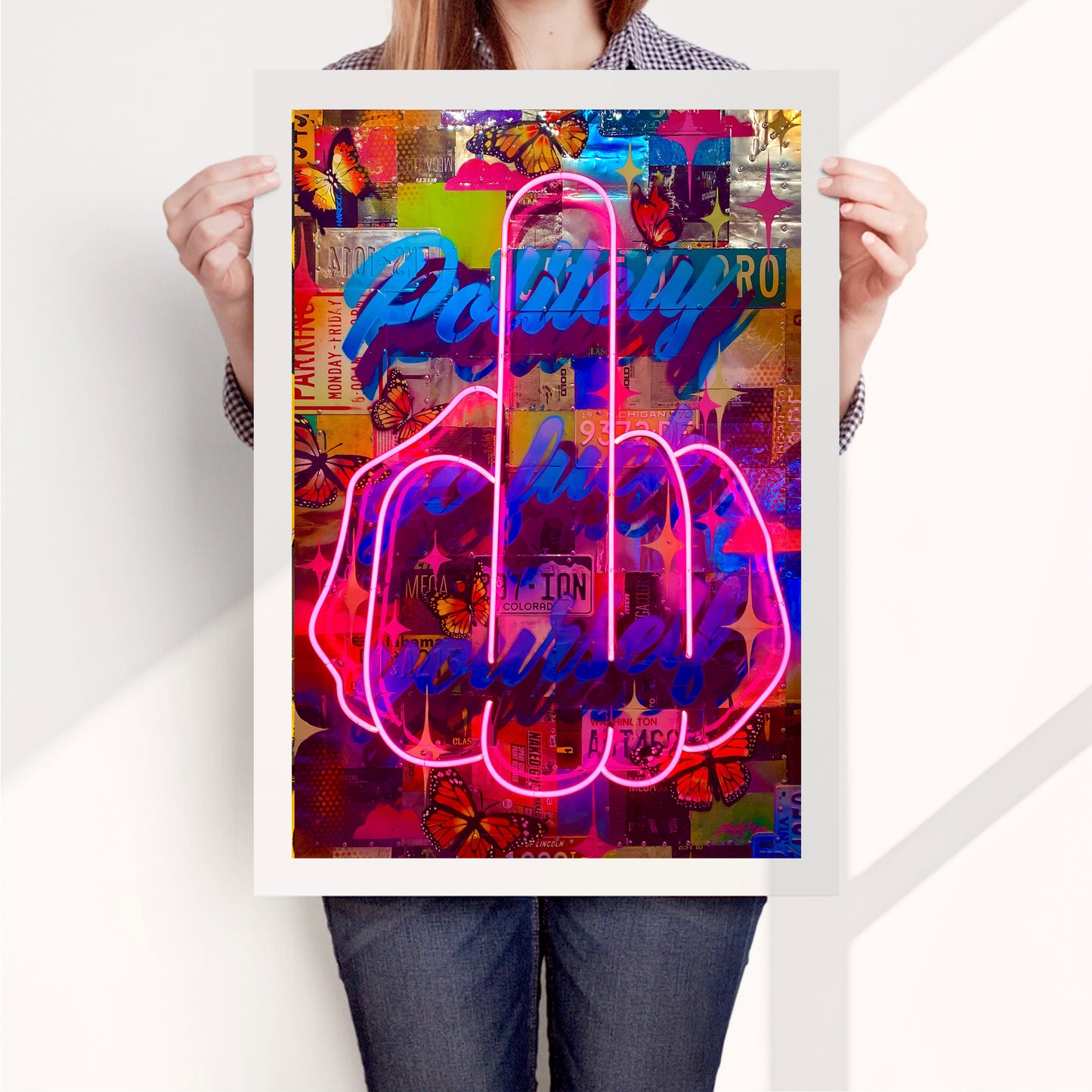 Politely Go F**k Yourself Neon Poster Print