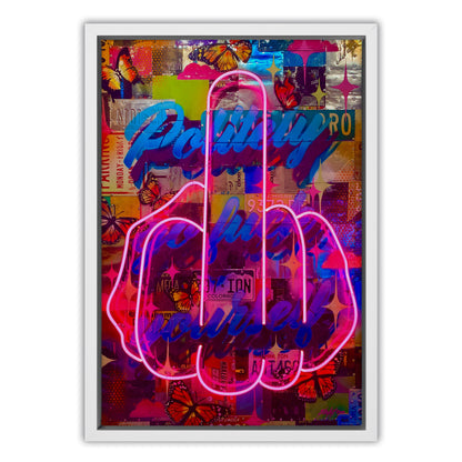 Politely Go F**k Yourself Neon Canvas Art Print