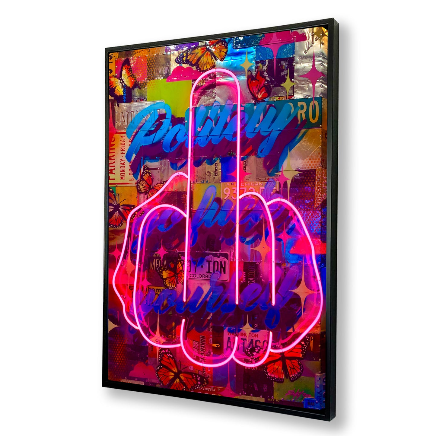 Politely Go F**k Yourself Neon Canvas Art Print