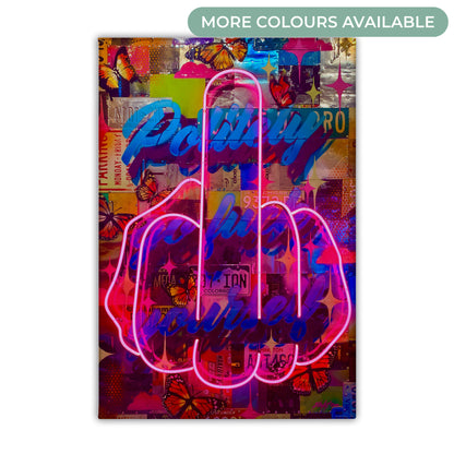 Politely Go F**k Yourself Neon Canvas Art Print