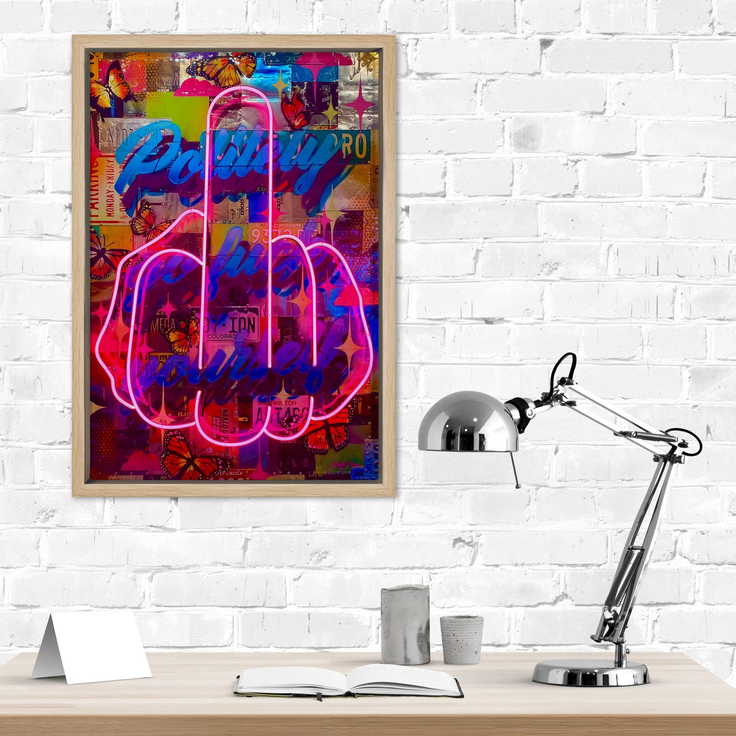 Politely Go F**k Yourself Neon Canvas Art Print