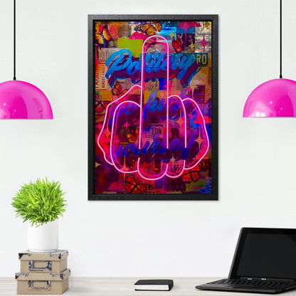 Politely Go F**k Yourself Neon Canvas Art Print