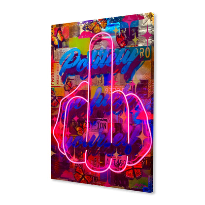 Politely Go F**k Yourself Neon Canvas Art Print