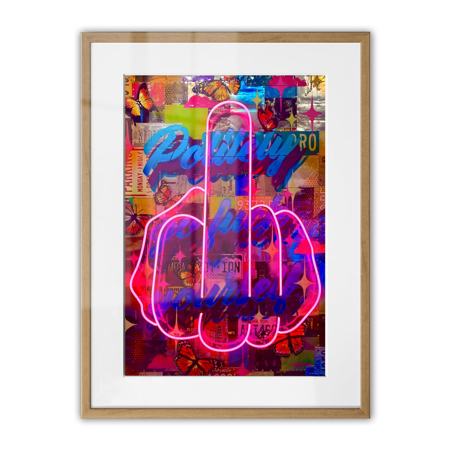 Politely Go F**k Yourself Neon Framed Art Print