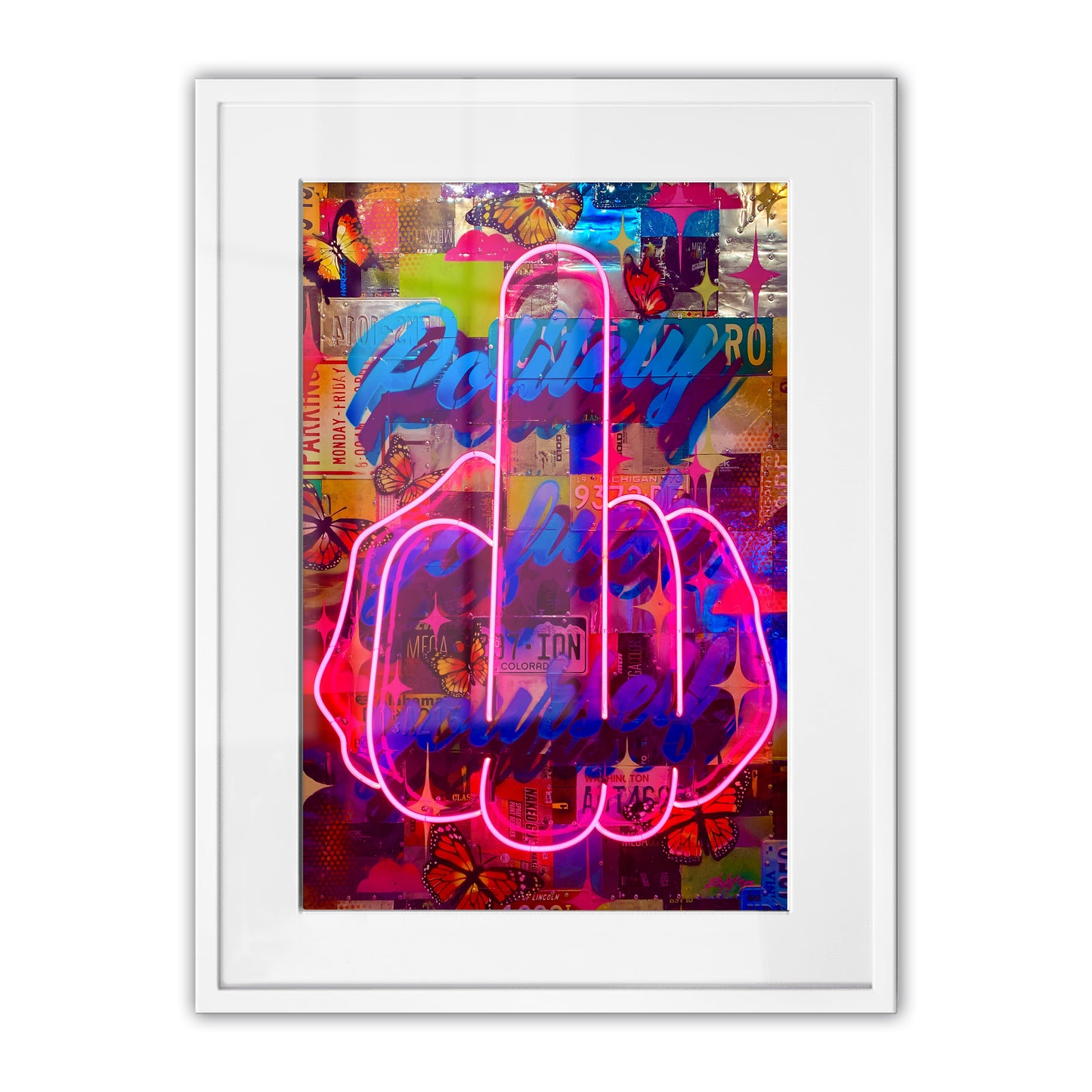 Politely Go F**k Yourself Neon Framed Art Print
