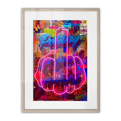Politely Go F**k Yourself Neon Framed Art Print