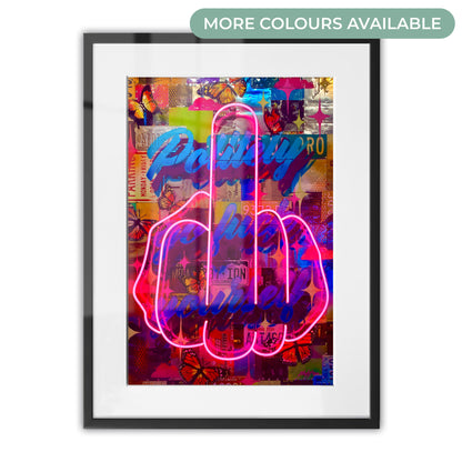 Politely Go F**k Yourself Neon Framed Art Print