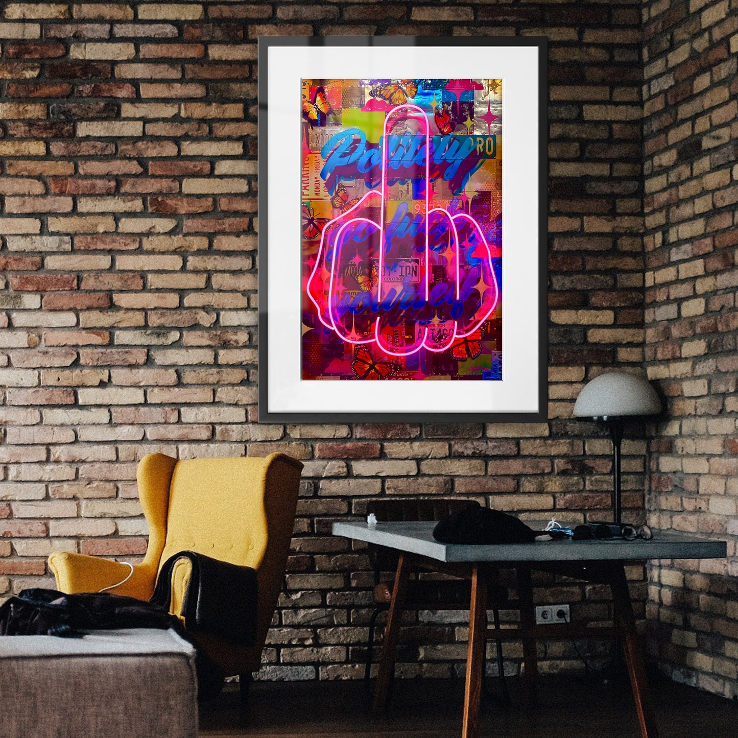 Politely Go F**k Yourself Neon Framed Art Print