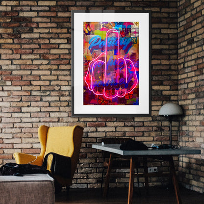 Politely Go F**k Yourself Neon Framed Art Print