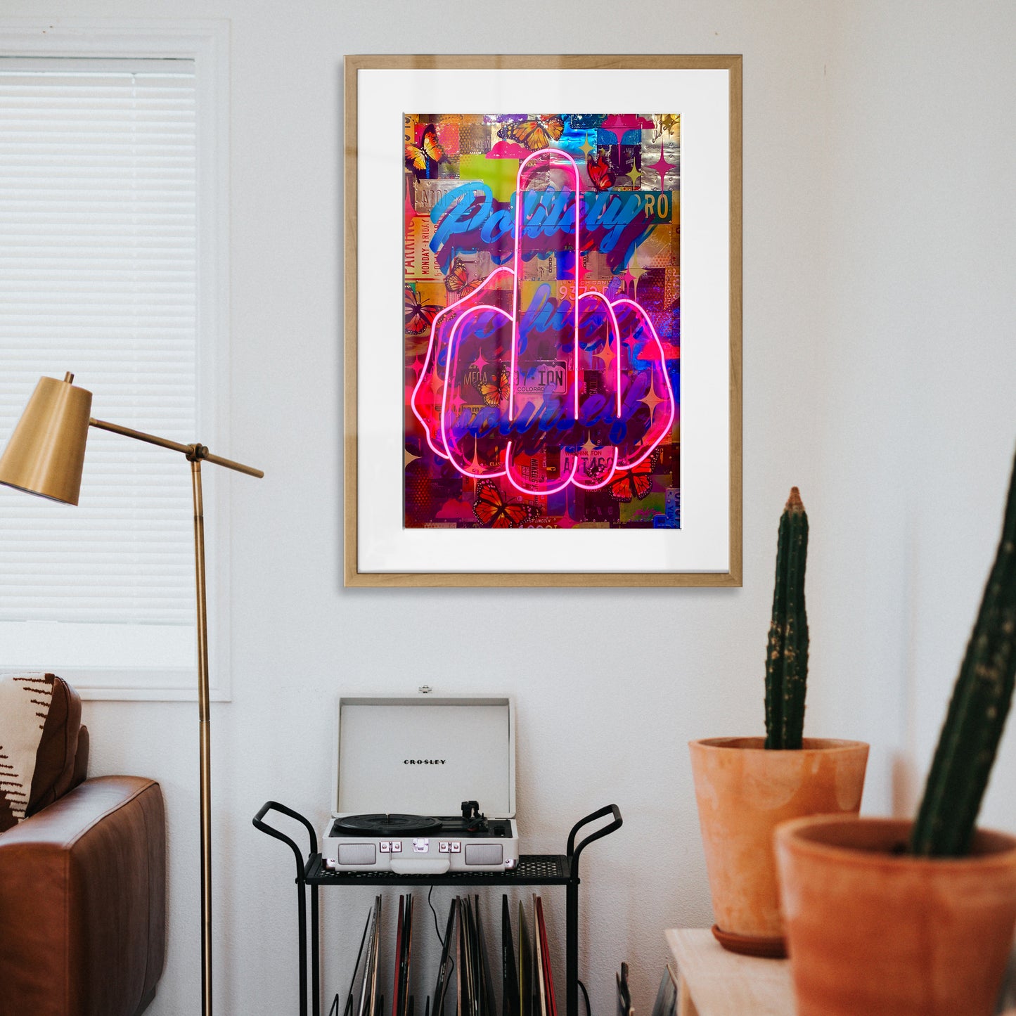 Politely Go F**k Yourself Neon Framed Art Print