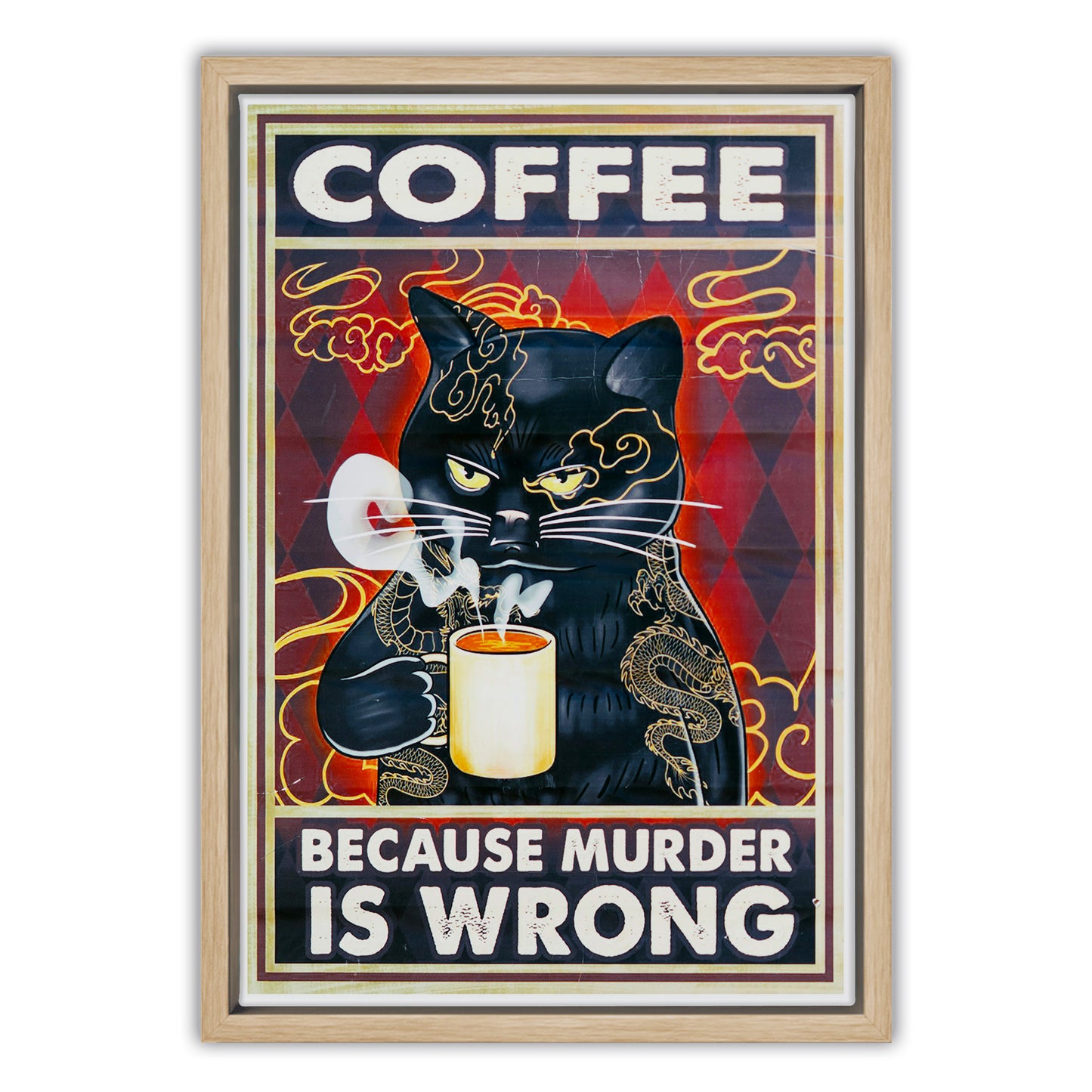 Coffee Because Murder is Wrong Canvas Art Print