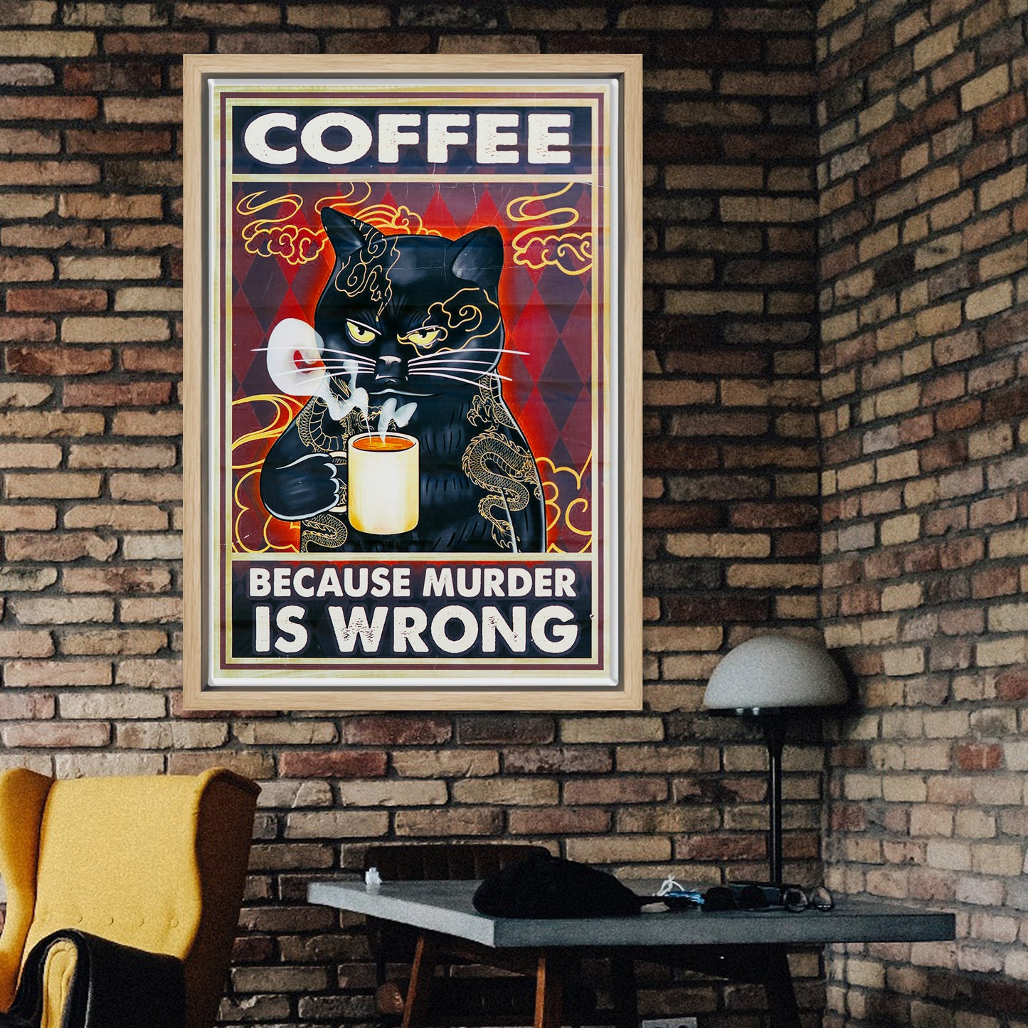 Coffee Because Murder is Wrong Canvas Art Print