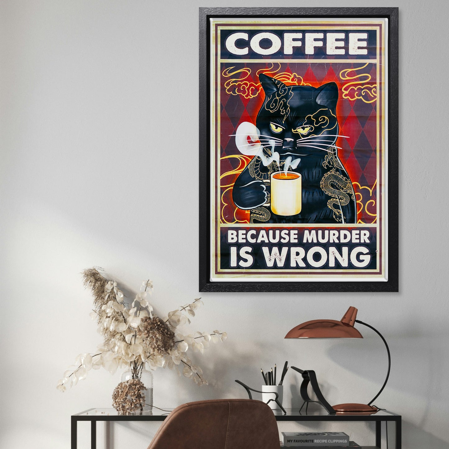 Coffee Because Murder is Wrong Canvas Art Print