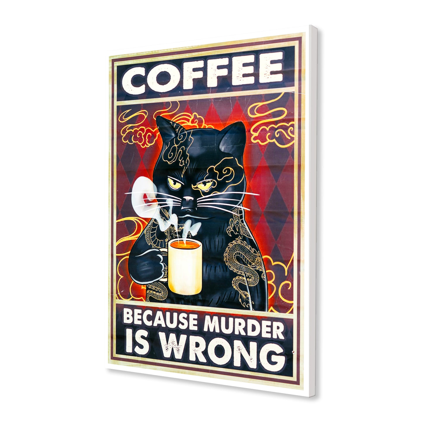 Coffee Because Murder is Wrong Canvas Art Print