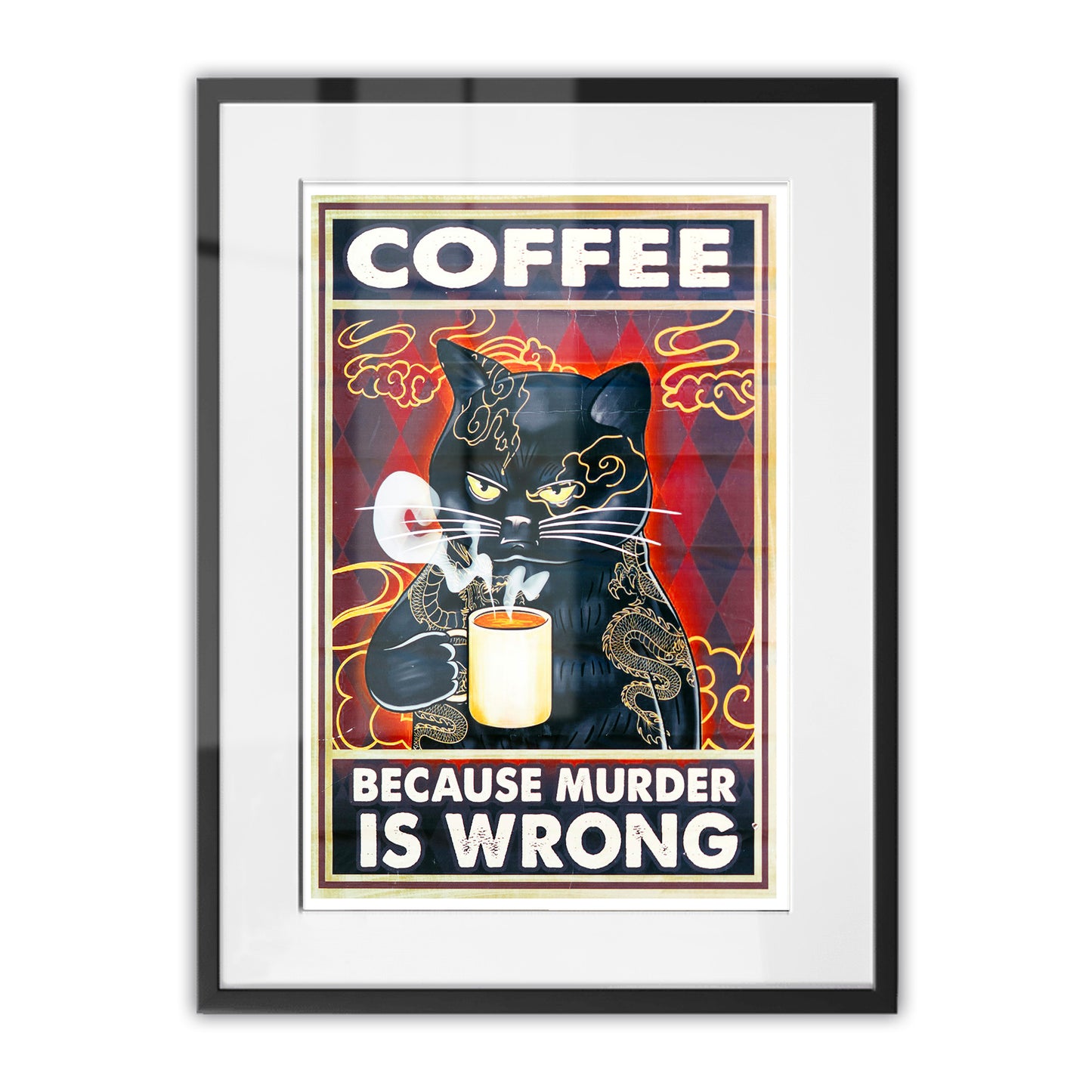 Coffee Because Murder is Wrong Framed Art Print