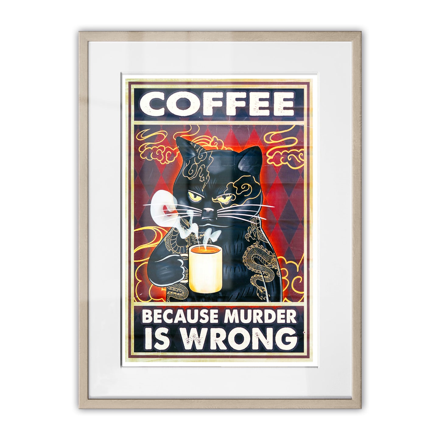 Coffee Because Murder is Wrong Framed Art Print