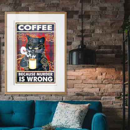 Coffee Because Murder is Wrong Framed Art Print