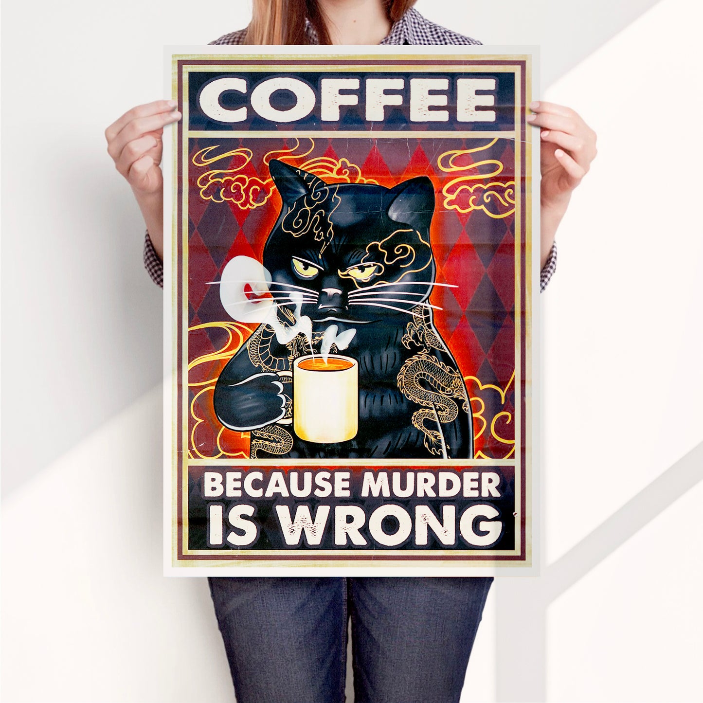 Coffee Because Murder is Wrong Poster Print