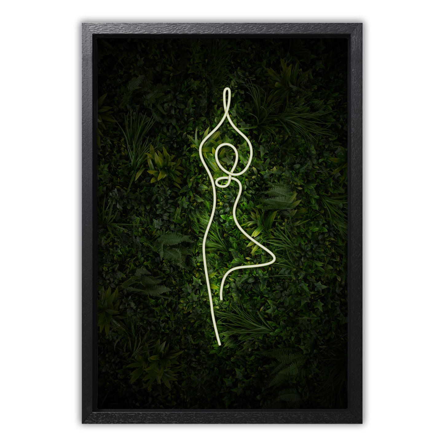 Yoga Tree Pose Neon Canvas Art Print