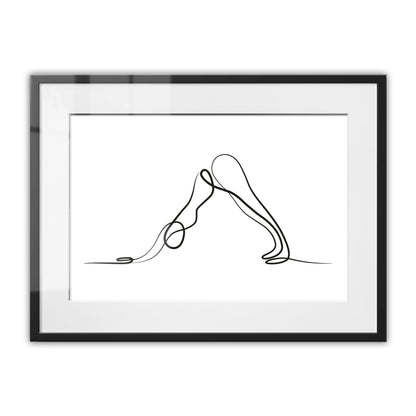 Yoga Down Dog Pose Framed Art Print