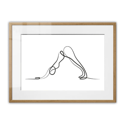 Yoga Down Dog Pose Framed Art Print