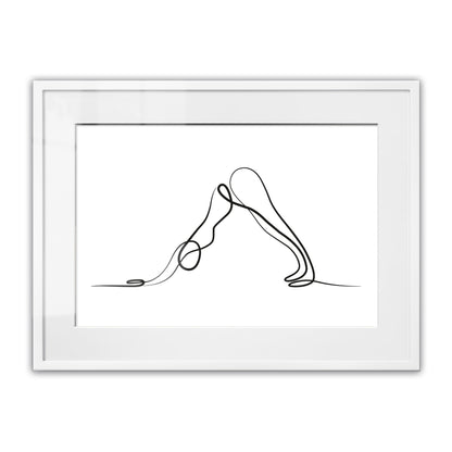 Yoga Down Dog Pose Framed Art Print