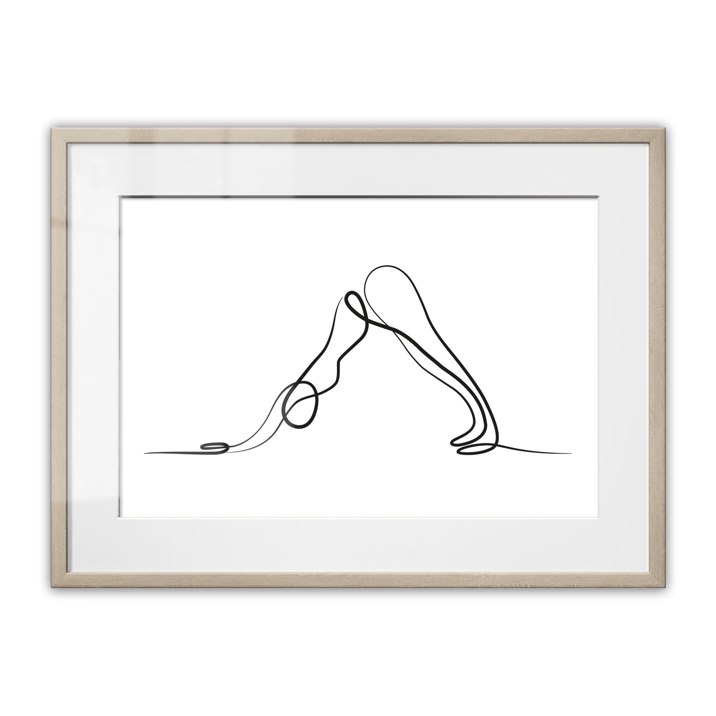 Yoga Down Dog Pose Framed Art Print