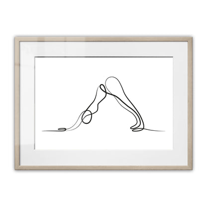 Yoga Down Dog Pose Framed Art Print