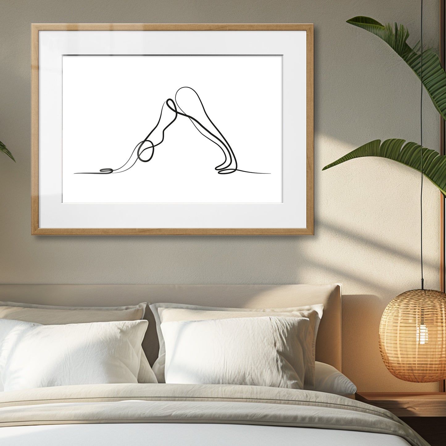 Yoga Down Dog Pose Framed Art Print