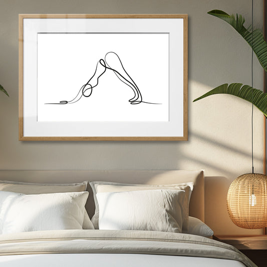 Yoga Down Dog Pose Framed Art Print