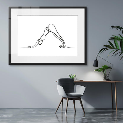 Yoga Down Dog Pose Framed Art Print