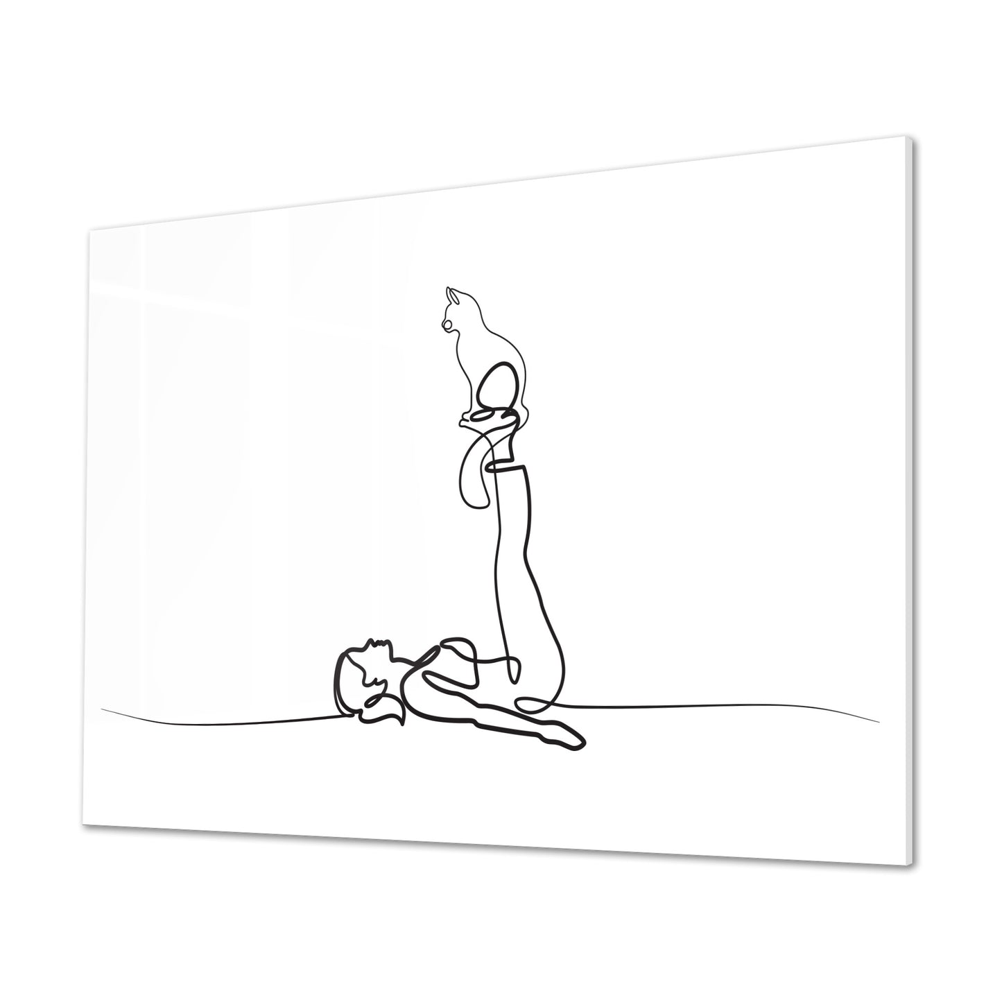 Yoga Cat Woman Acrylic Art Print