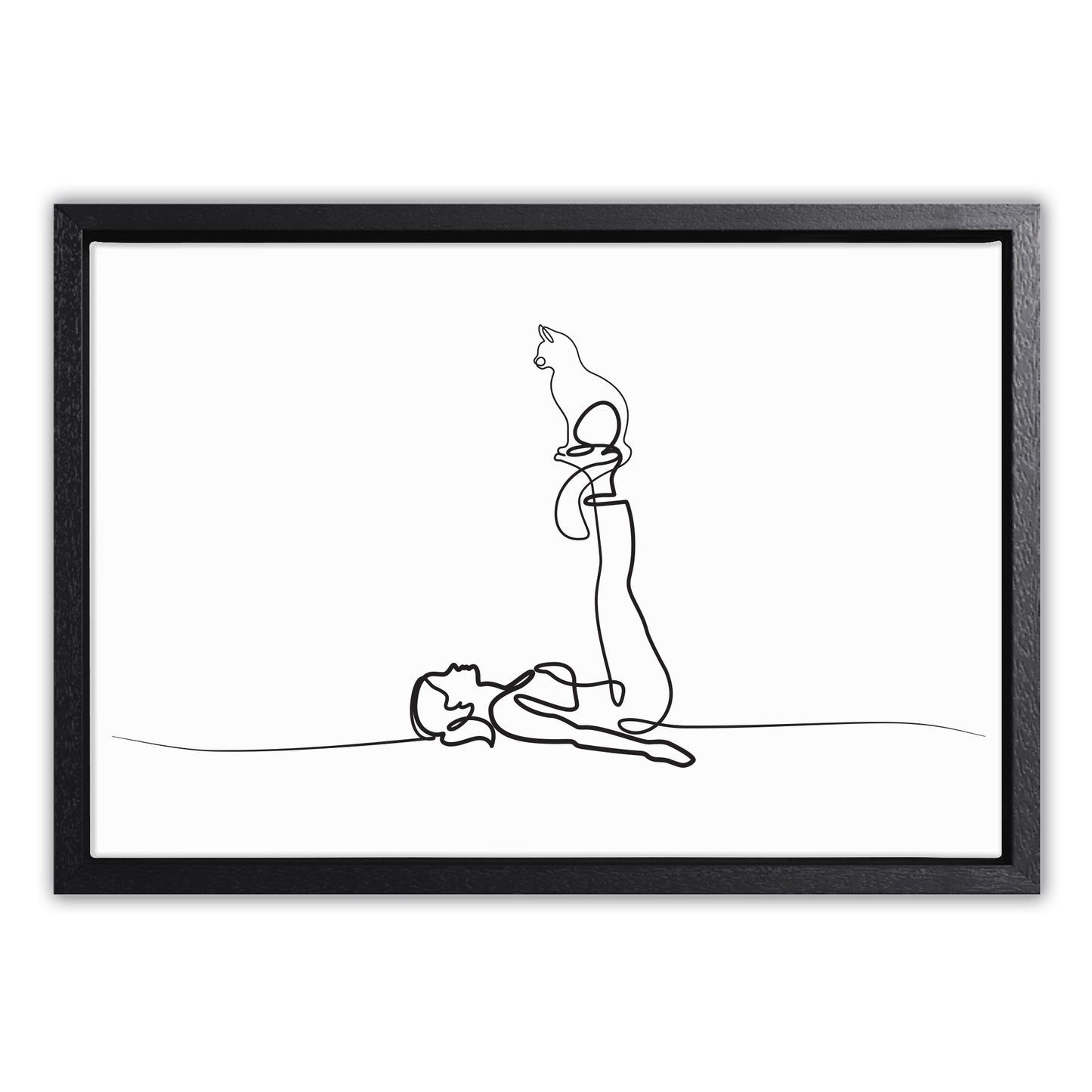 Yoga Cat Woman Canvas Art Print