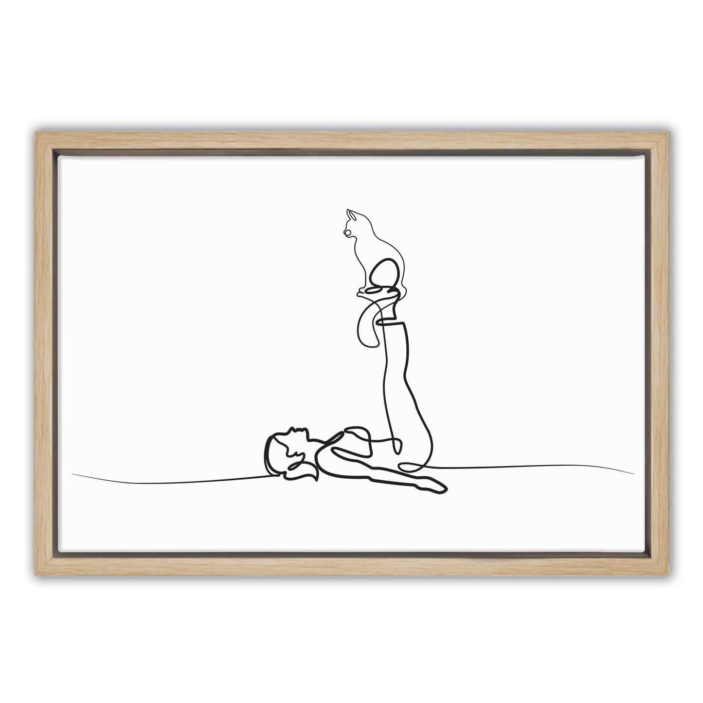 Yoga Cat Woman Canvas Art Print