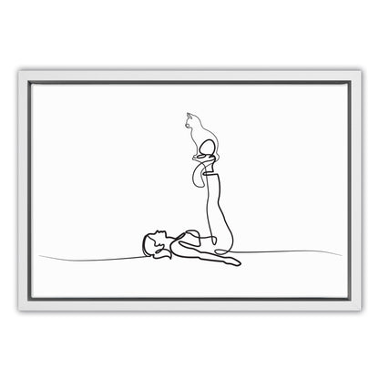 Yoga Cat Woman Canvas Art Print