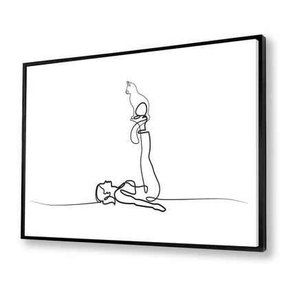 Yoga Cat Woman Canvas Art Print