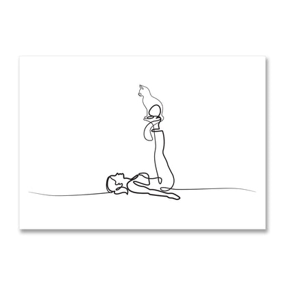 Yoga Cat Woman Poster Print