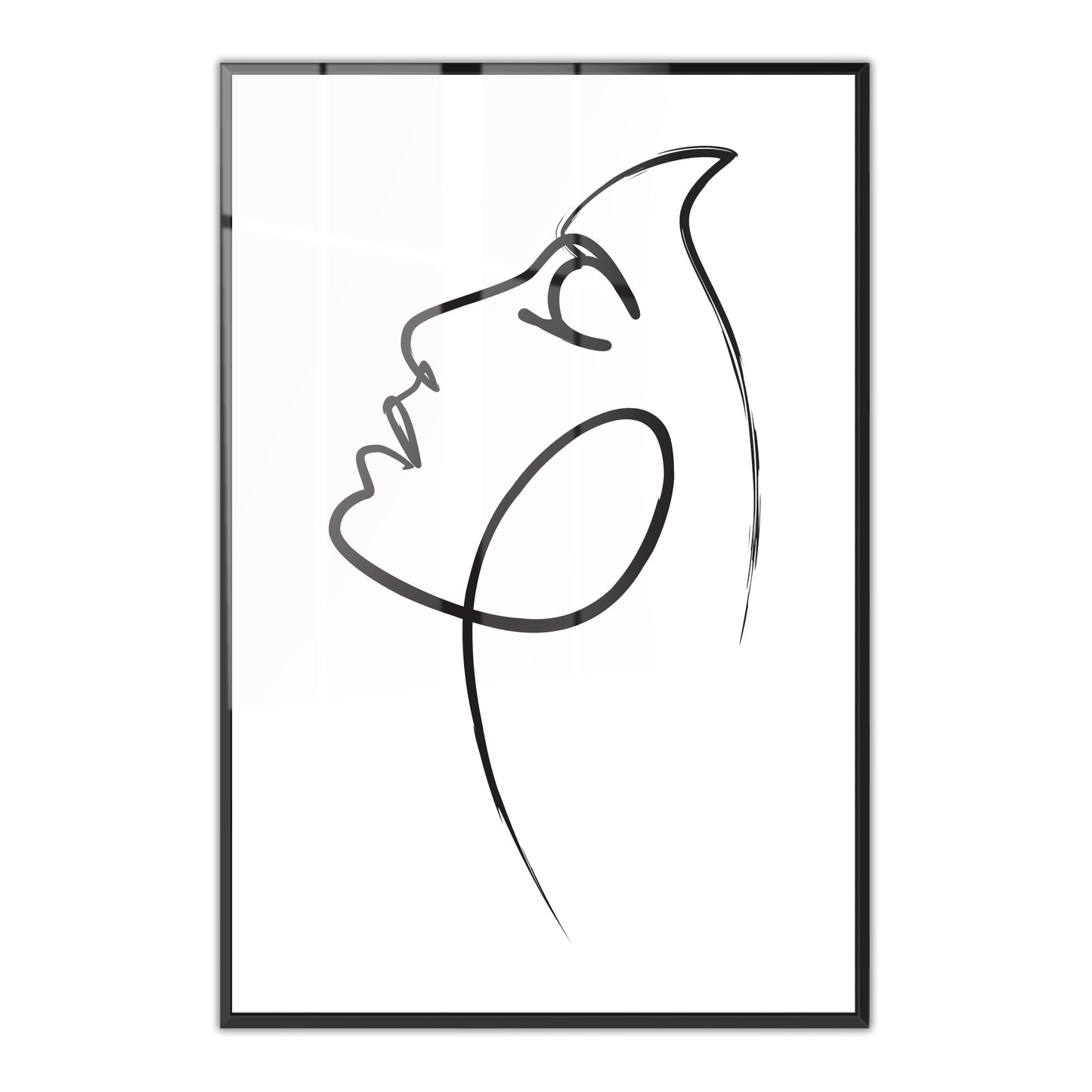Womans Face Line Drawing Acrylic Art Print