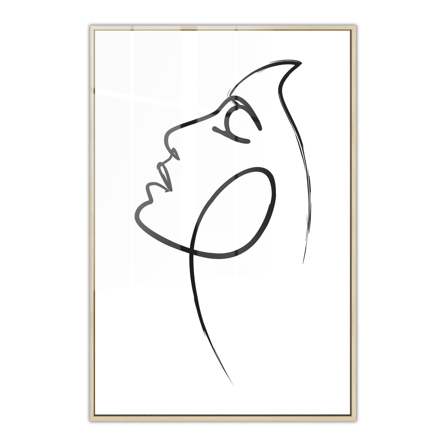 Womans Face Line Drawing Acrylic Art Print