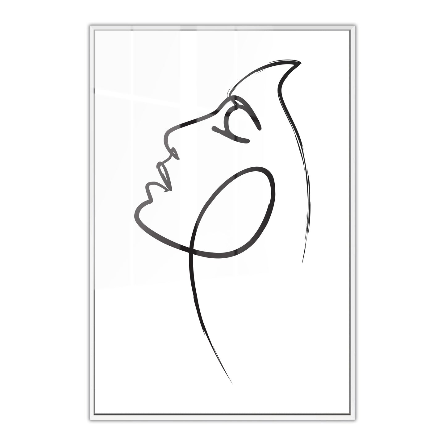 Womans Face Line Drawing Acrylic Art Print