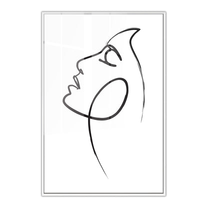 Womans Face Line Drawing Acrylic Art Print