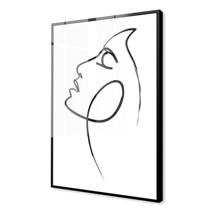 Womans Face Line Drawing Acrylic Art Print