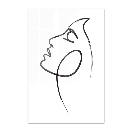 Womans Face Line Drawing Acrylic Art Print