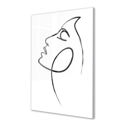 Womans Face Line Drawing Acrylic Art Print