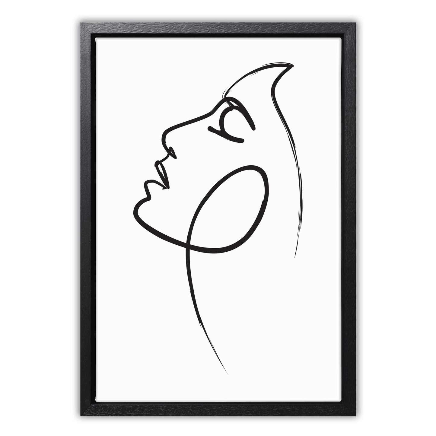 Womans Face Line Drawing Canvas Art Print