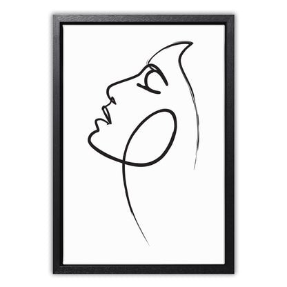 Womans Face Line Drawing Canvas Art Print